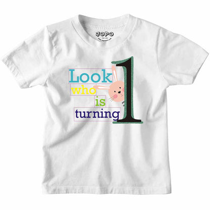 Look Who is Turning 1 Printed Design T-shirt/Romper