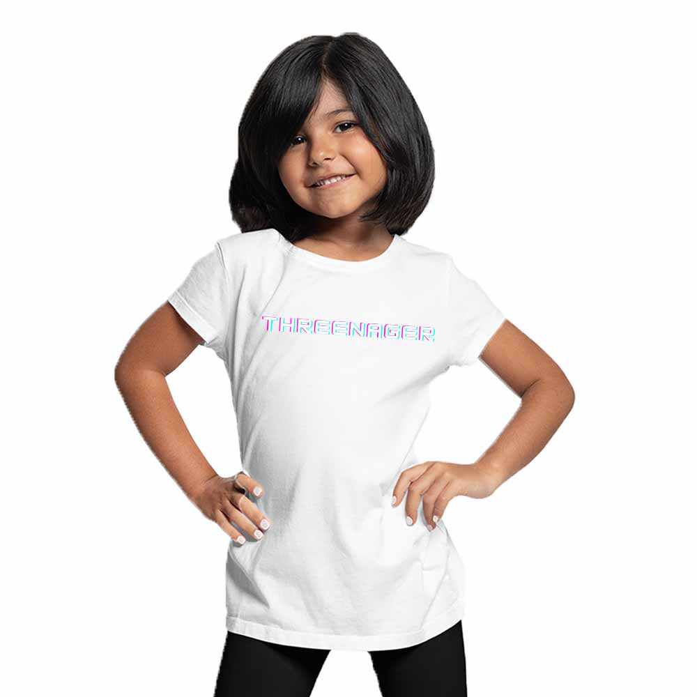 Threenager Birthday Theme Kids T-shirt