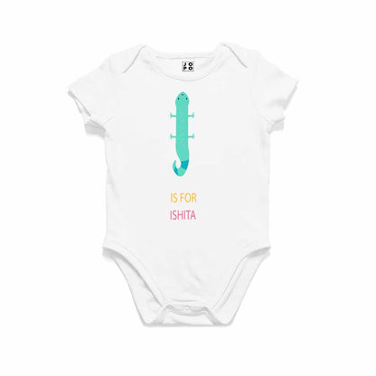 Kid's Alphabet 'I for Ishita' name Multicolor T-shirt/Romper