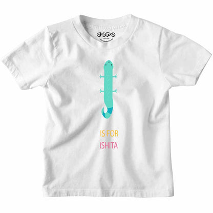 Kid's Alphabet 'I for Ishita' name Multicolor T-shirt/Romper