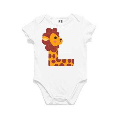 Kid's Alphabet L lion design Multicolor T-shirt/Romper