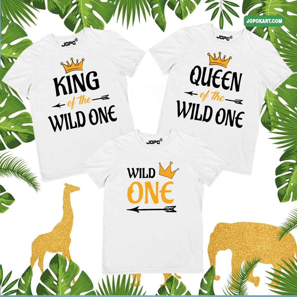 Wild One Themed Birthday Party Tshirts for your little one's first birthday outfits