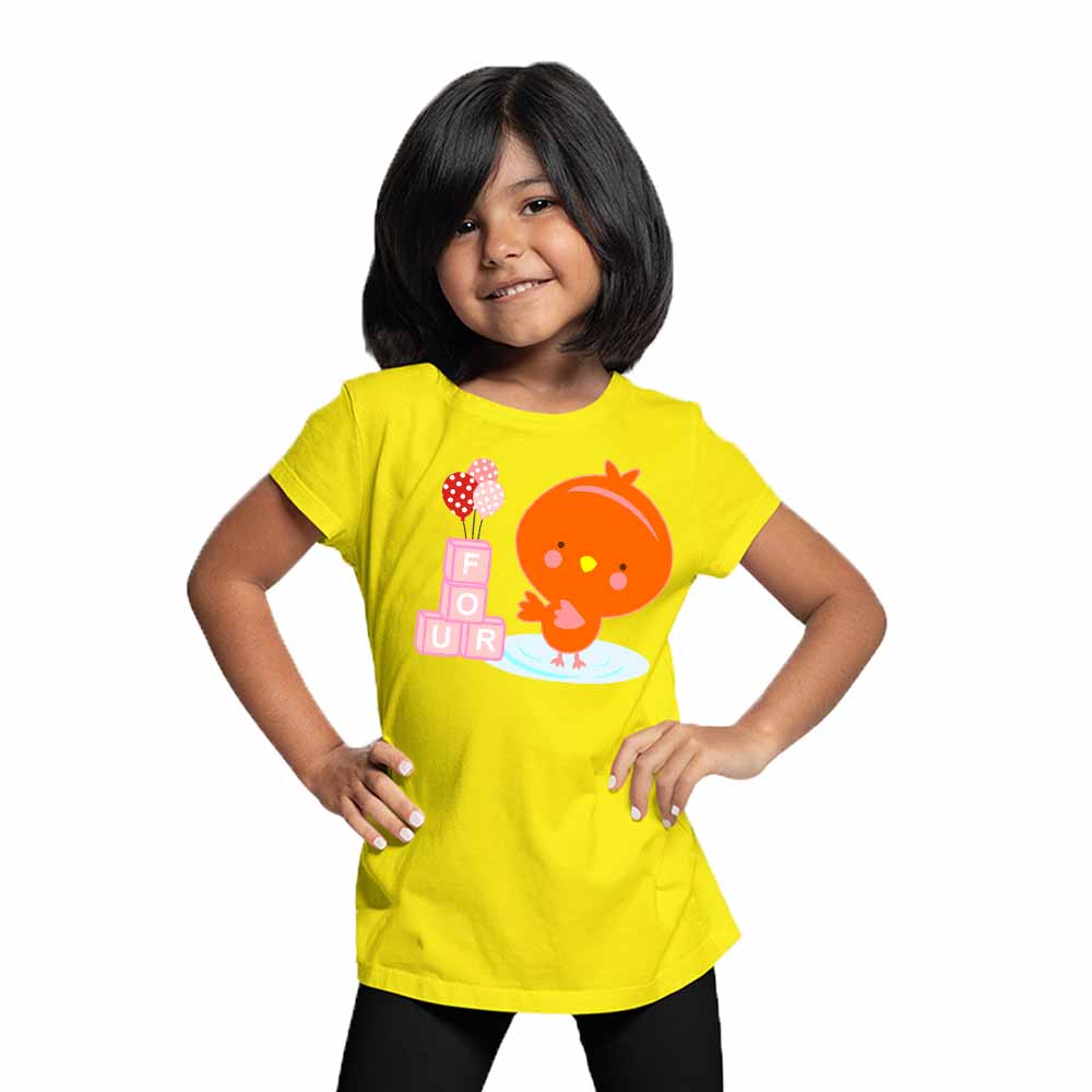 Duck designed 4rd Birthday Theme Kids T-shirt