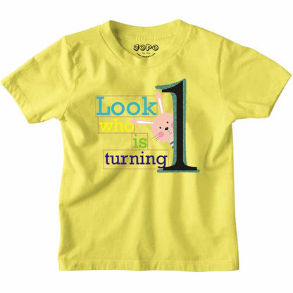 Look Who is Turning 1 Printed Design T-shirt/Romper