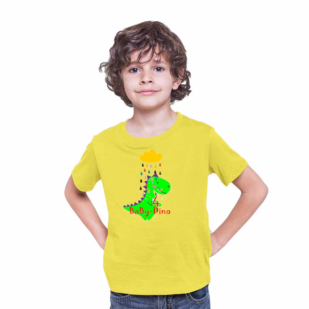 Baby Dino designed 4rd Birthday Theme Kids T-shirt