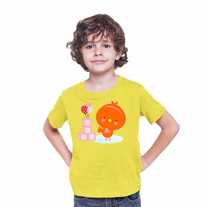 Duck designed 4rd Birthday Theme Kids T-shirt