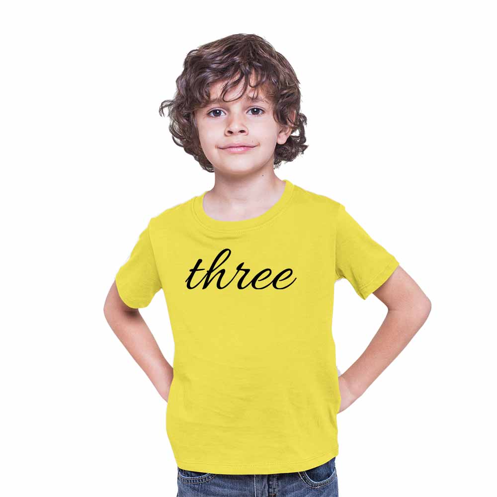 Three Birthday Theme Kids T-shirt