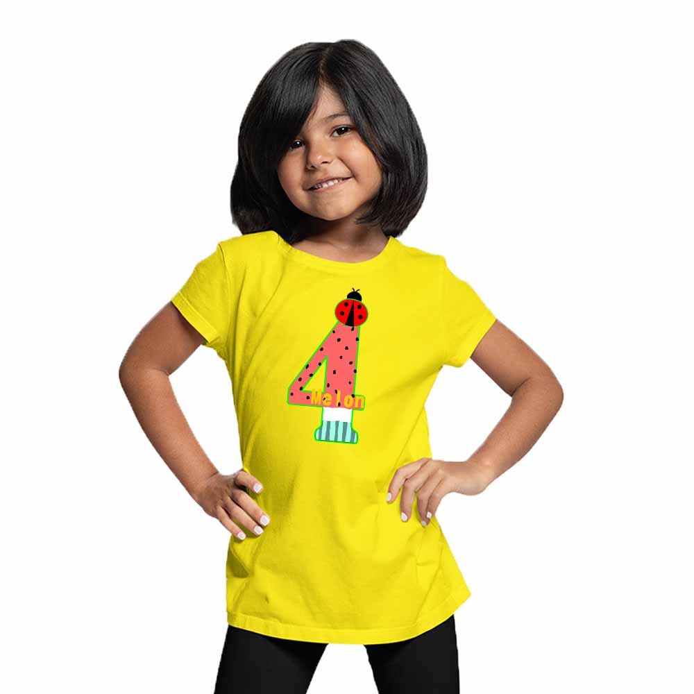 Watermelon designed 4rd Birthday Theme Kids T-shirt