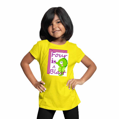 Seahorse designed 4rd Birthday Theme Kids T-shirt