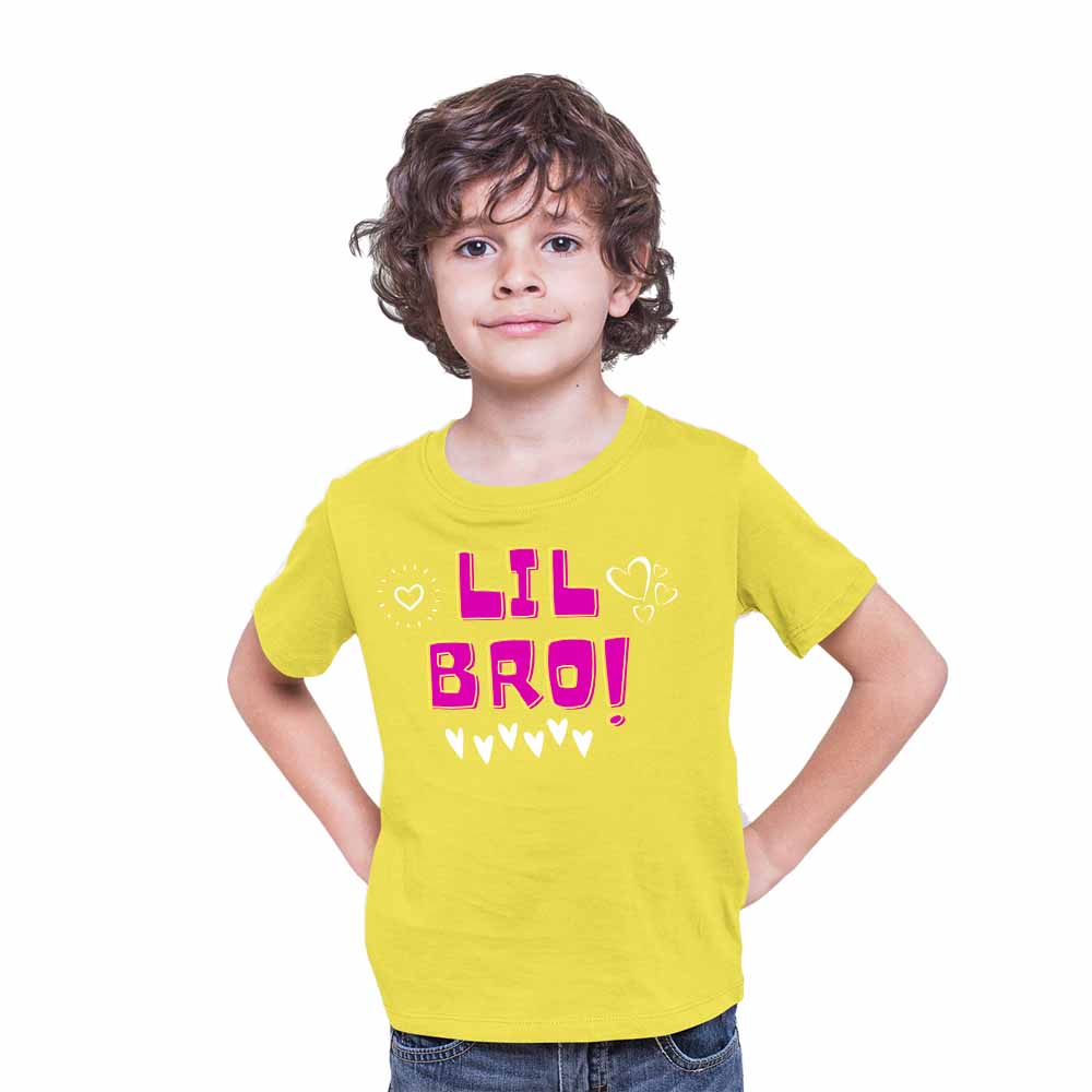 Lil Bro Heart Design Multicolor T-shirt/Romper