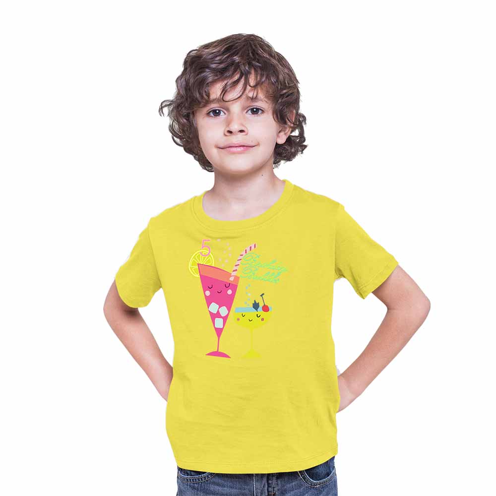 Beach Designed 5th Birthday Theme Kids T-shirt