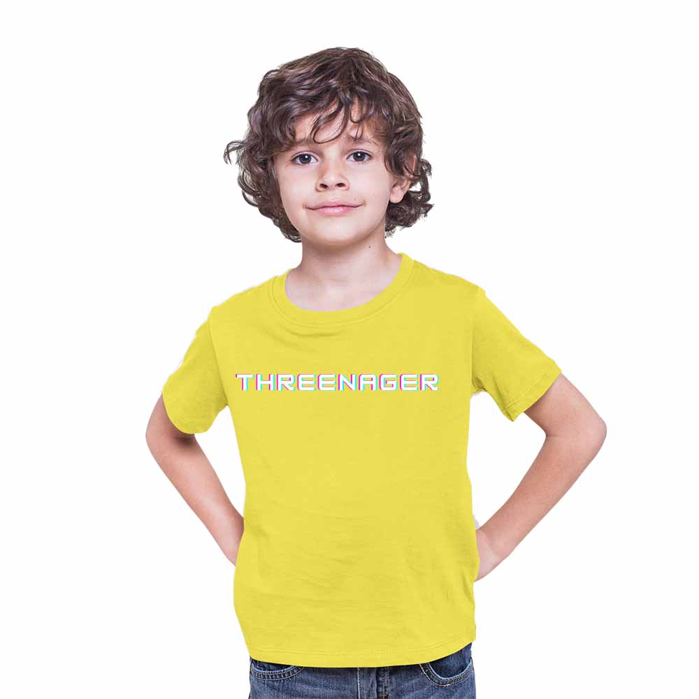 Threenager Birthday Theme Kids T-shirt