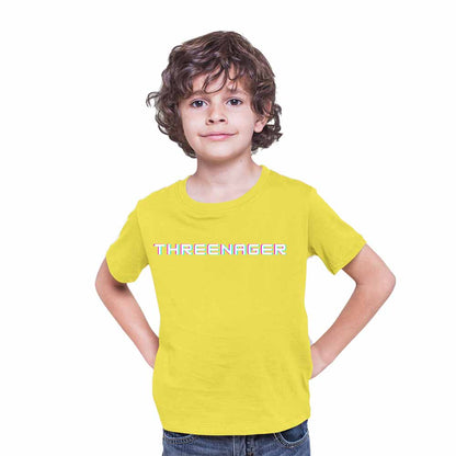 Threenager Birthday Theme Kids T-shirt