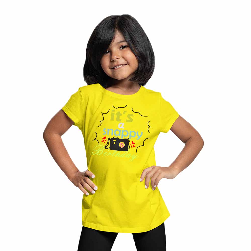 Snappy Camera Designed 5th Birthday Theme Kids T-shirt